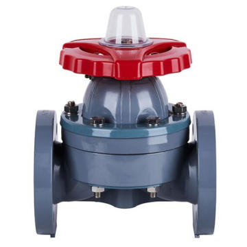 manual plastic CPVC straigtway diaphragm valve double flanged